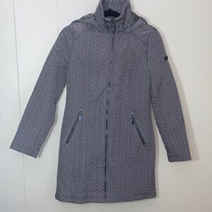 BCBGeneration Women's Front Zip Quilted Coat Faux Fur Lined Hood XS